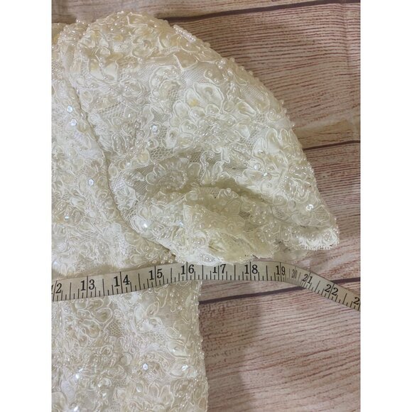 Vintage Min Cheri Women's Embellished Beaded Wedding Dress - Small - Picture 12 of 13